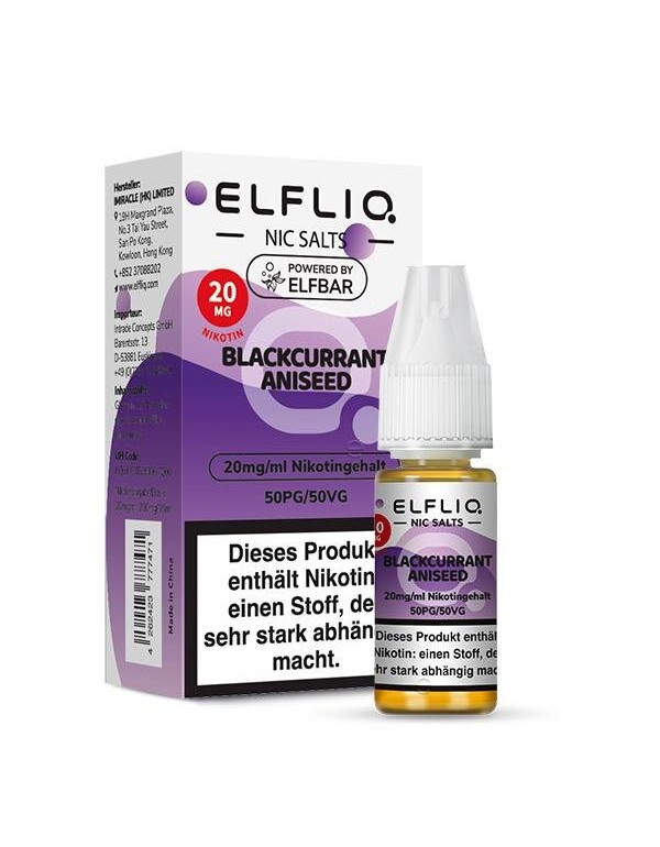 Blackcurrant Aniseed Nikotinsalz Liquid 10ml Elfli...