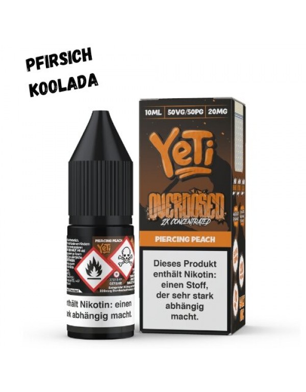 Piercing Peach Nikotinsalz Liquid 10ml Yeti Overdo...