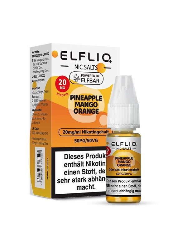 Pineapple Mango Orange Nikotinsalz Liquid 10ml Elf...