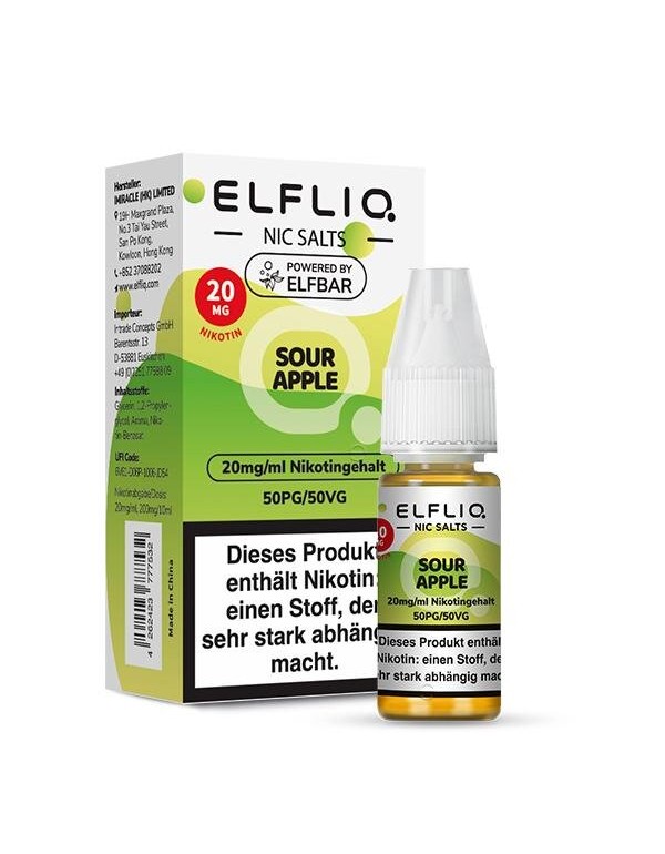 Sour Apple Nikotinsalz Liquid 10ml Elfliq