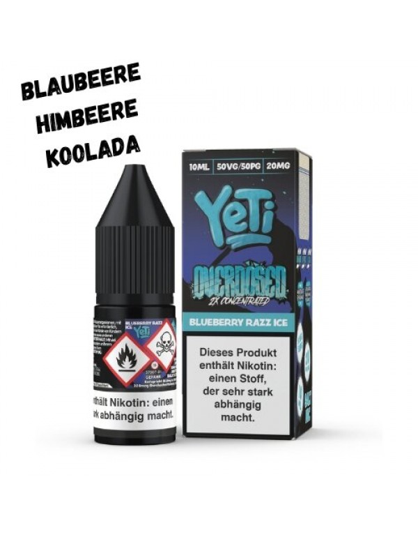 Blueberry Razz Ice Nikotinsalz Liquid 10ml Yeti Ov...