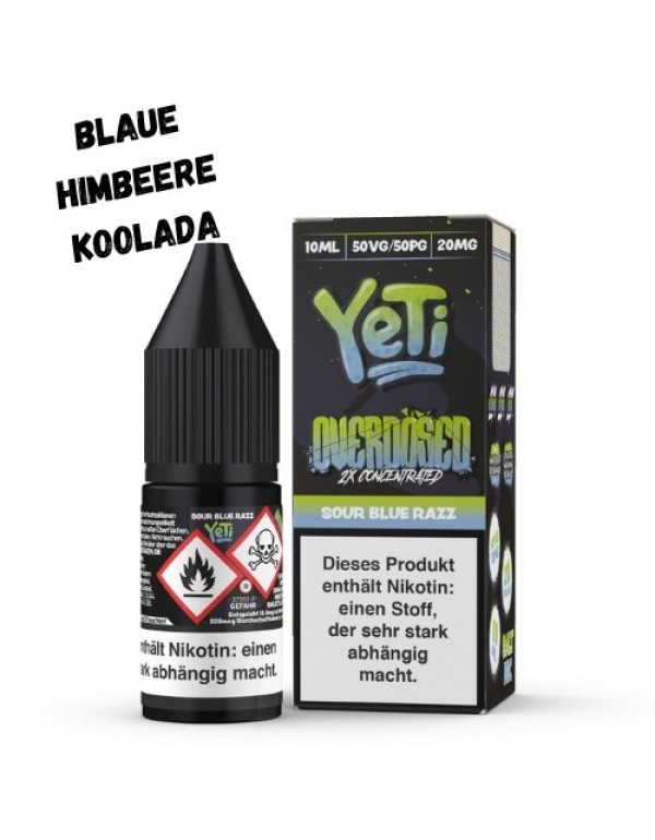 Sour Blue Razz Nikotinsalz Liquid 10ml Yeti Overdo...