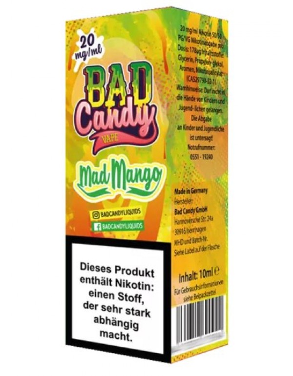 Mad Mango Nikotin Salz 20mg 10ml Bad Candy